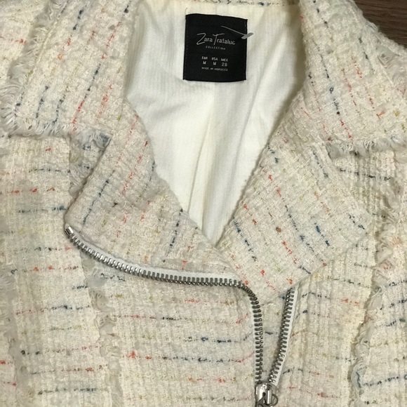 Zara Trafuluc Moto Style Tweed Jacket - Picture 7 of 8